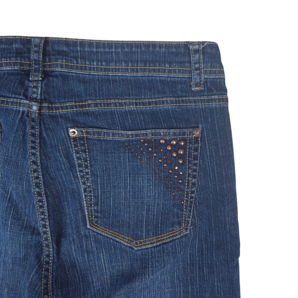 Jordache Bootcut Jeans Womens 12 Dark Wash Blue Studded Pocket Y2K Western